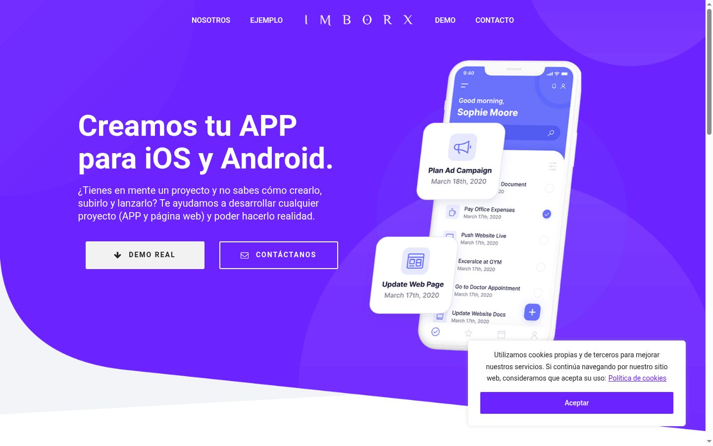 Captura de ecrã do banner de consentimento apresentado antes de qualquer interação