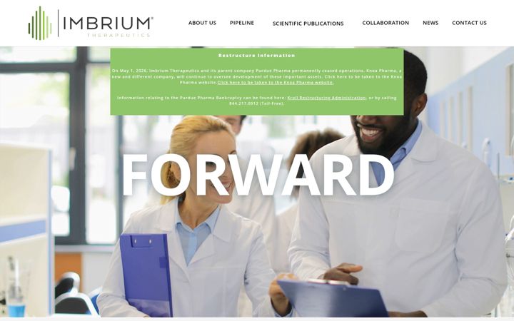 Screenshot of imbriumthera.com