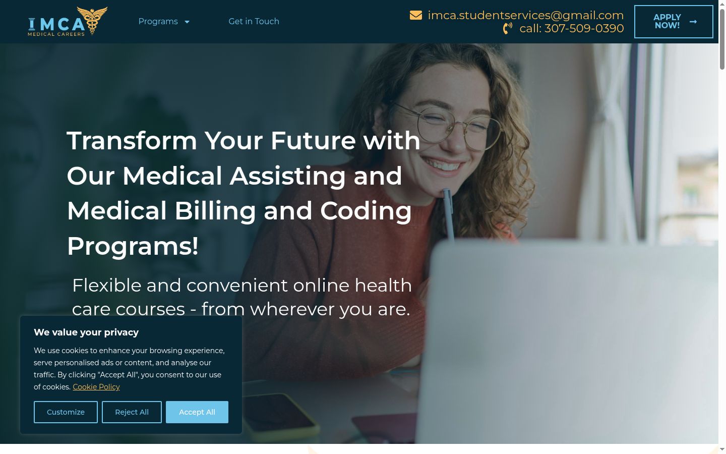 Screenshot del banner di consenso mostrato prima di qualsiasi interazione