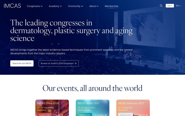 Screenshot of imcas.com