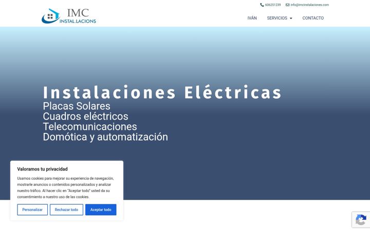 Screenshot of imcinstalaciones.com