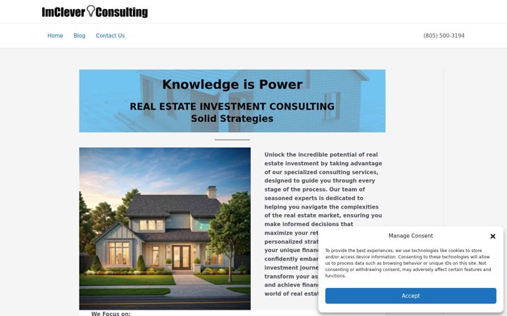Snímek obrazovky imcleverconsulting.com