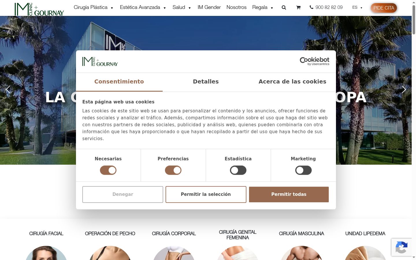 Screenshot of the consent banner shown before any interaction
