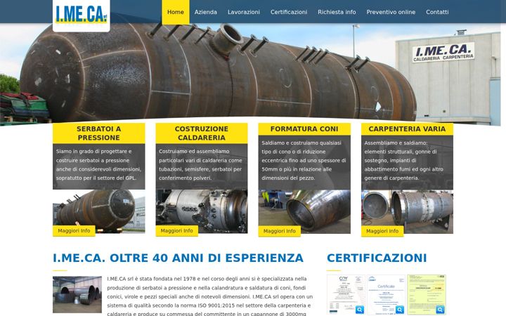 Screenshot of imecasrl.com
