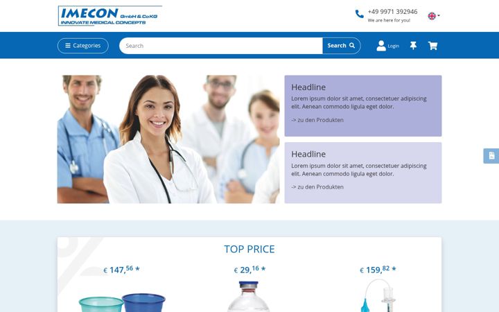 Screenshot of imecon-shop.de