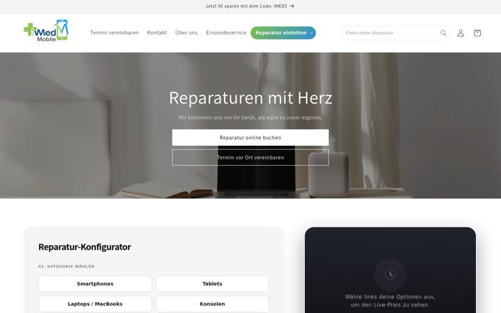 Screenshot of imed-mobile.de