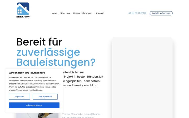 Screenshot of imeraj-bau.de