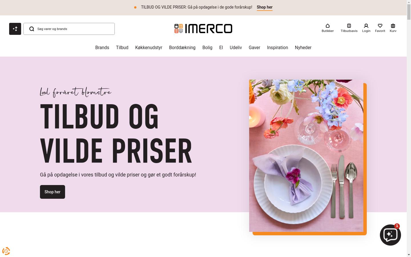 Screenshot of imerco.dk