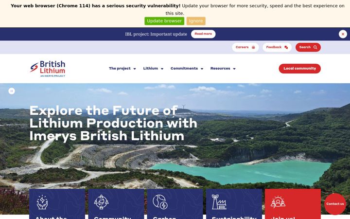 Skærmbillede af imerysbritishlithium.com