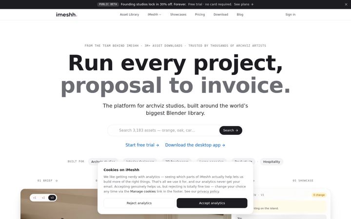 Screenshot of imeshh.com