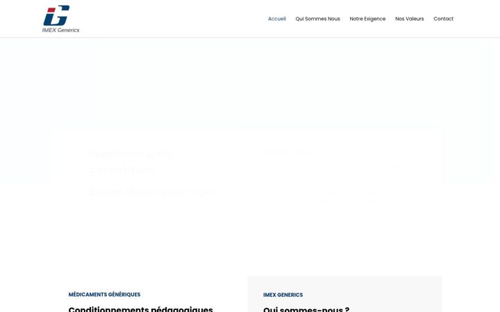 Screenshot stránky imex-generics.com