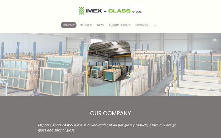 Screenshot of imex-glass.com