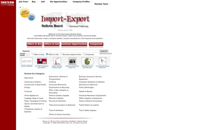 Screenshot of imexbb.com