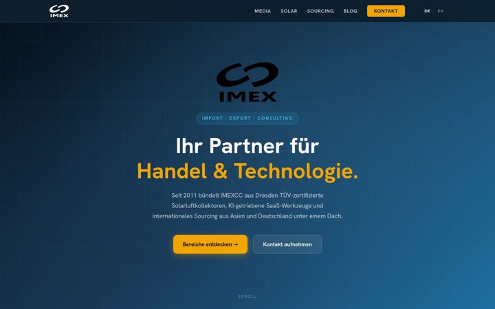Screenshot of imexcc.de