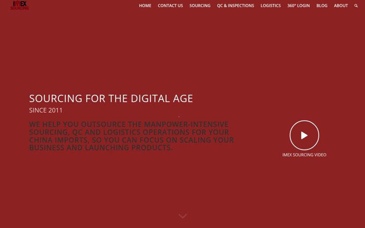 Captură de ecran a imexsourcingservices.com