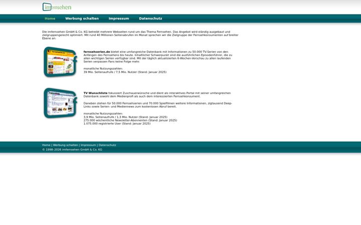 Screenshot of imfernsehen.de