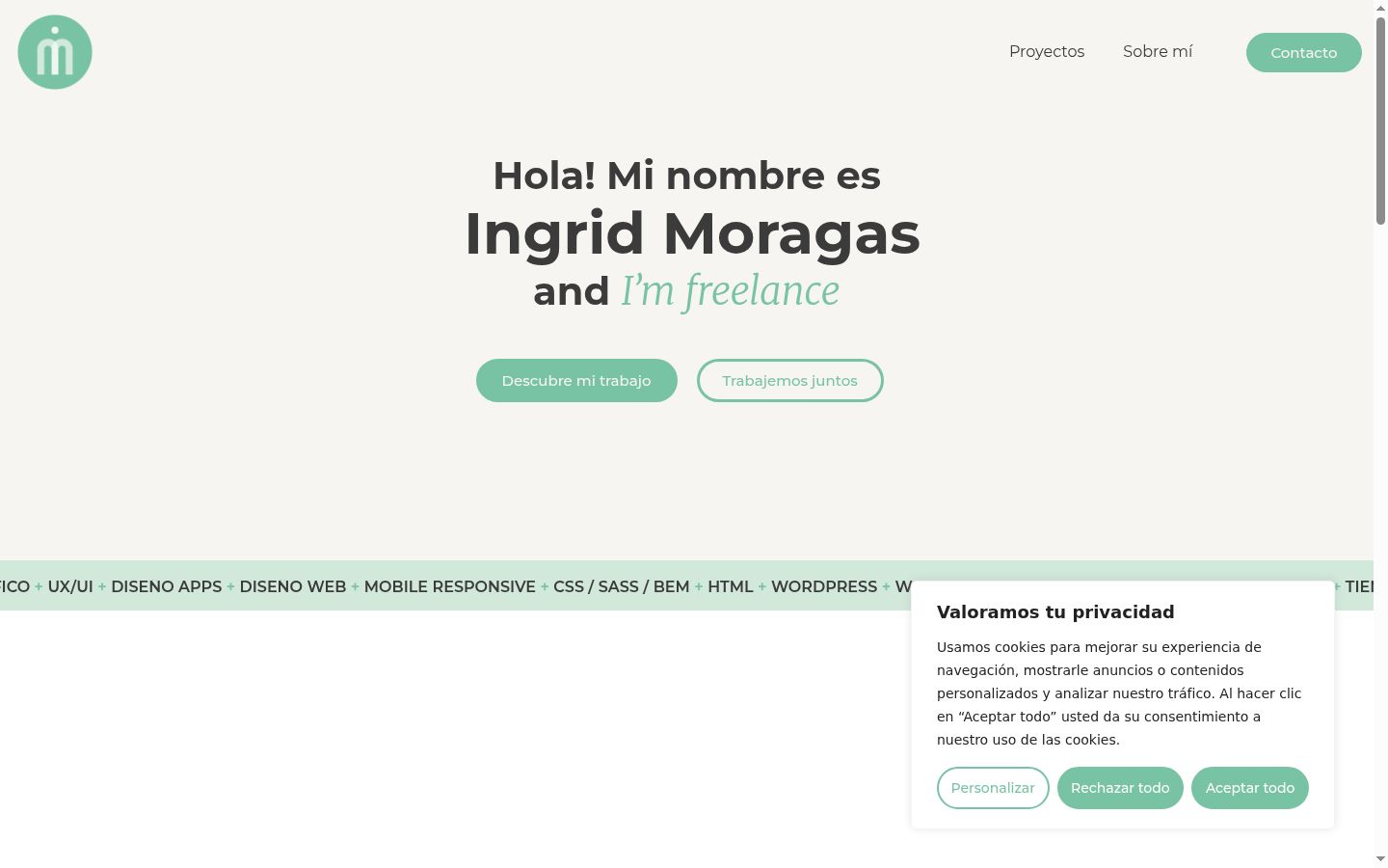 Screenshot del banner di consenso mostrato prima di qualsiasi interazione