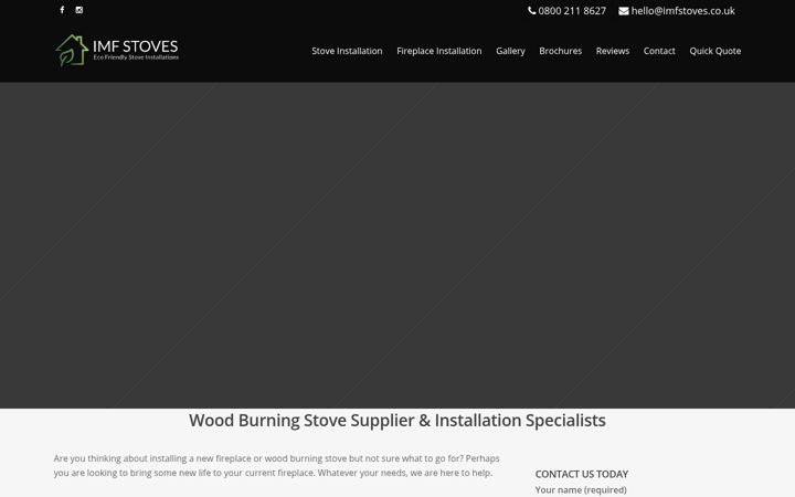 Screenshot of imfstoves.co.uk