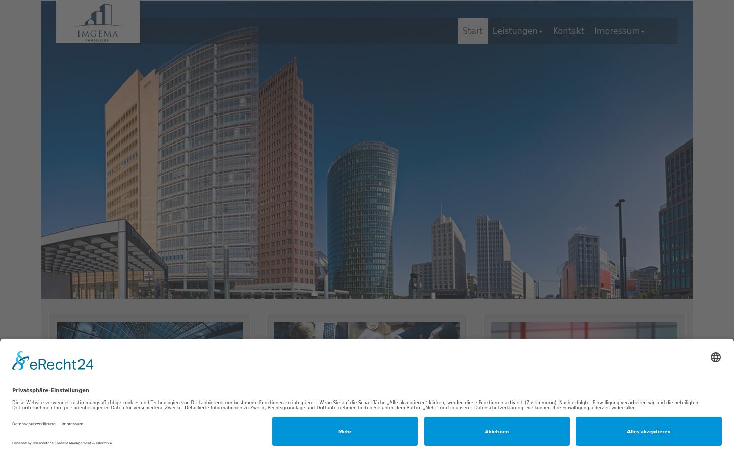 Screenshot del banner di consenso mostrato prima di qualsiasi interazione