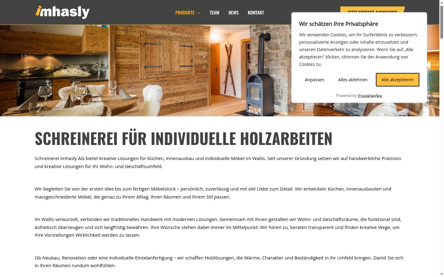Screenshot des Einwilligungsbanners vor jeglicher Interaktion