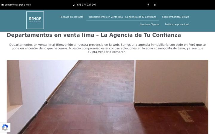 Captură de ecran a imhofrealestate.com