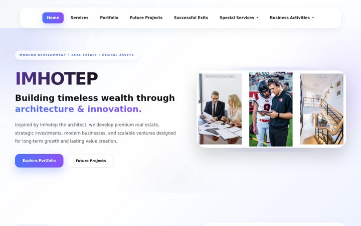 Screenshot of imhotepcompanies.com
