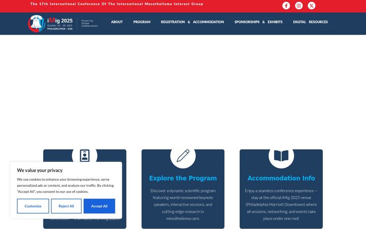 Screenshot of imig2025.org