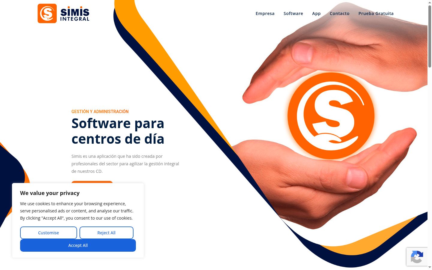 Captura de ecrã do banner de consentimento apresentado antes de qualquer interação