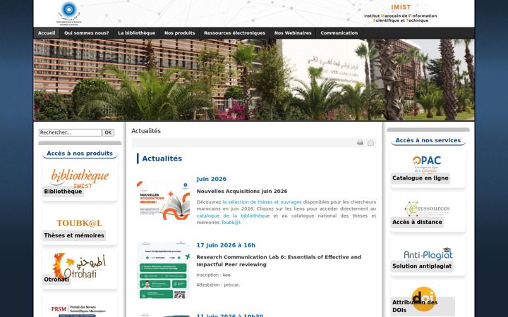 Screenshot of imist.ma
