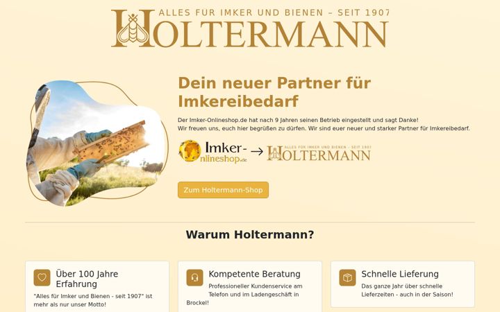 Screenshot of imker-onlineshop.de