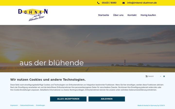 Screenshot of imkerei-duehnen.de