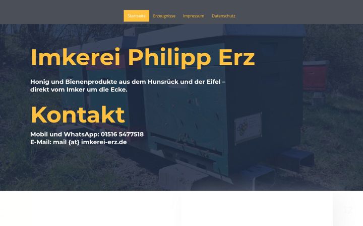 Screenshot of imkerei-erz.de