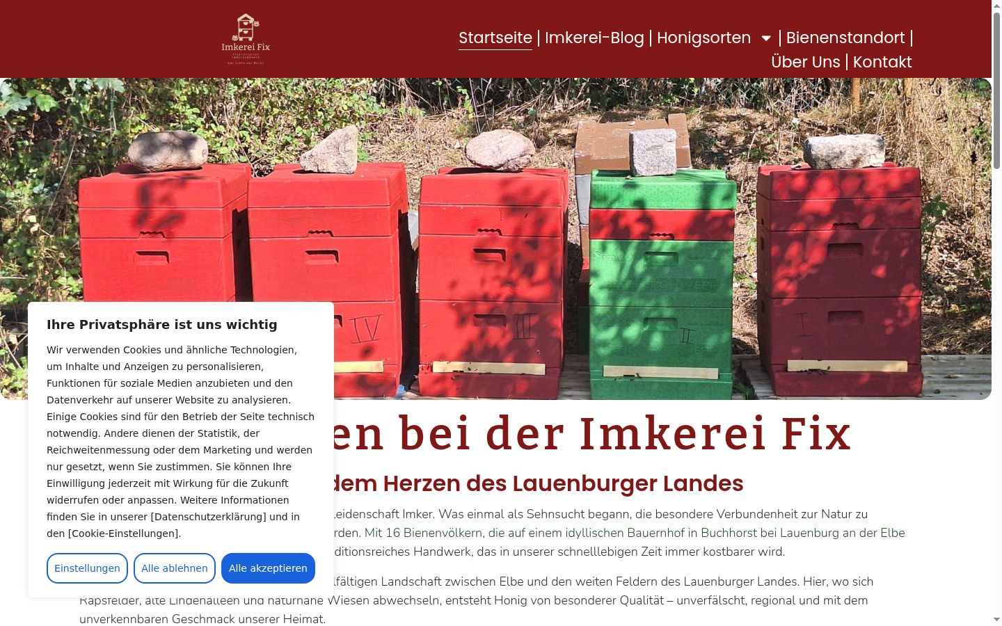 Screenshot van de toestemmingsbanner zoals getoond vóór enige interactie