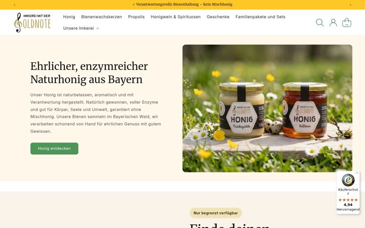 Screenshot of imkerei-weber.de