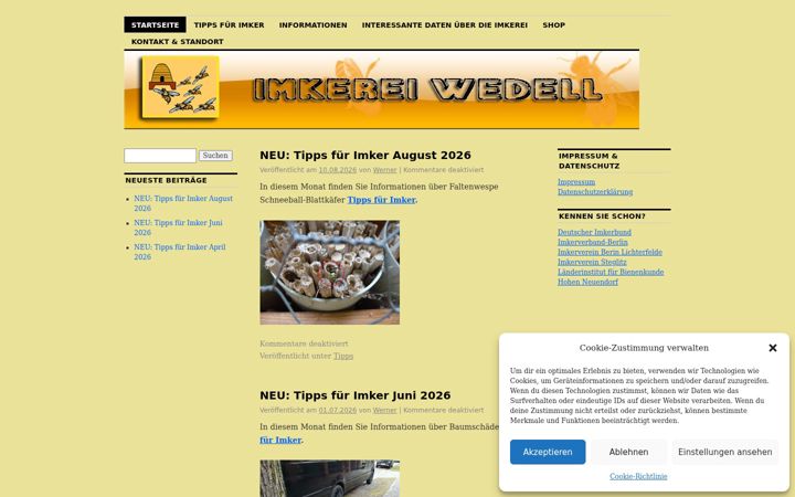 Screenshot of imkerei-wedell.de