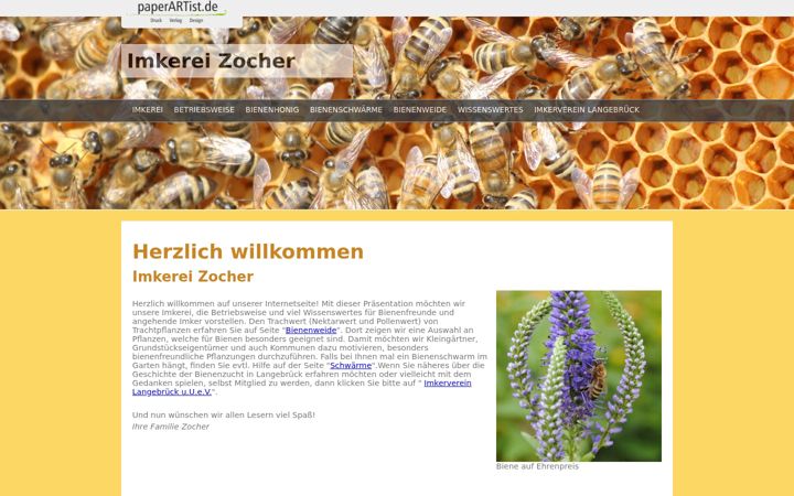 Screenshot of imkerei-zocher.de