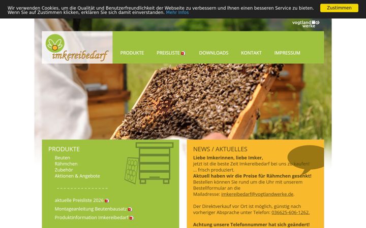 Screenshot of imkereibedarf-vogtlandwerke.de