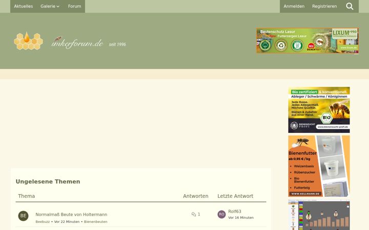 Screenshot of imkerforum.de