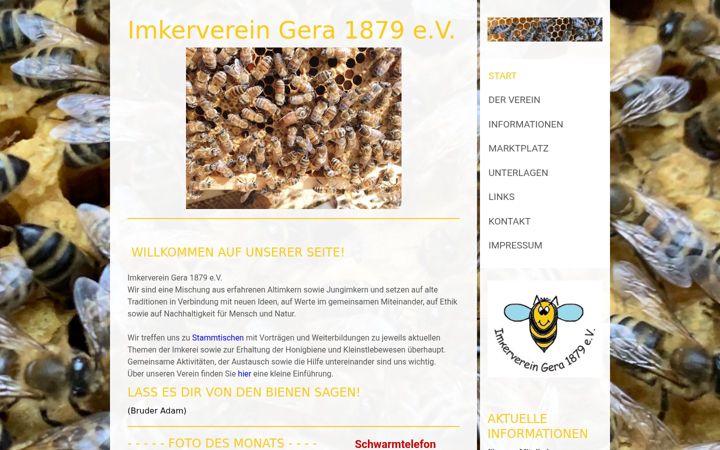 Screenshot of imkerverein-gera.de