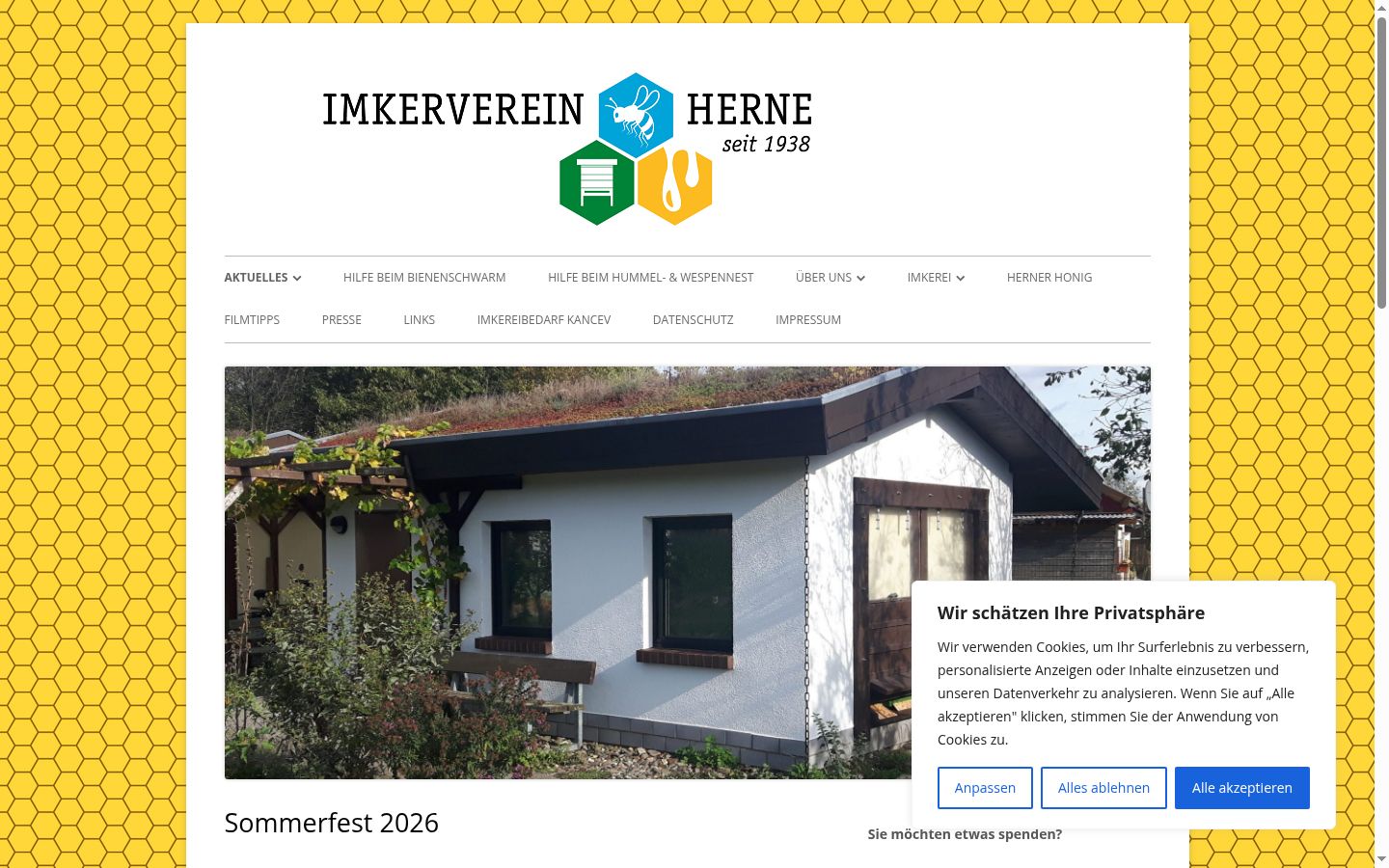 Screenshot of the consent banner shown before any interaction