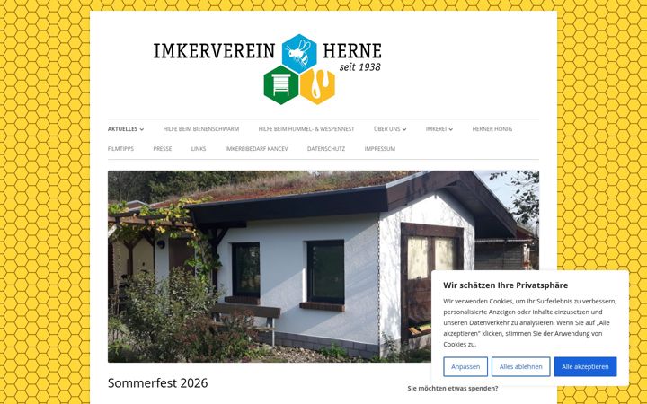 Screenshot of imkerverein-herne.de