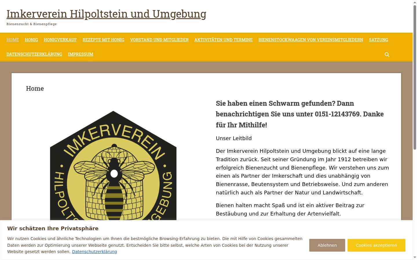 Screenshot of the consent banner shown before any interaction