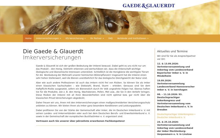 Screenshot of imkerversicherungen.de