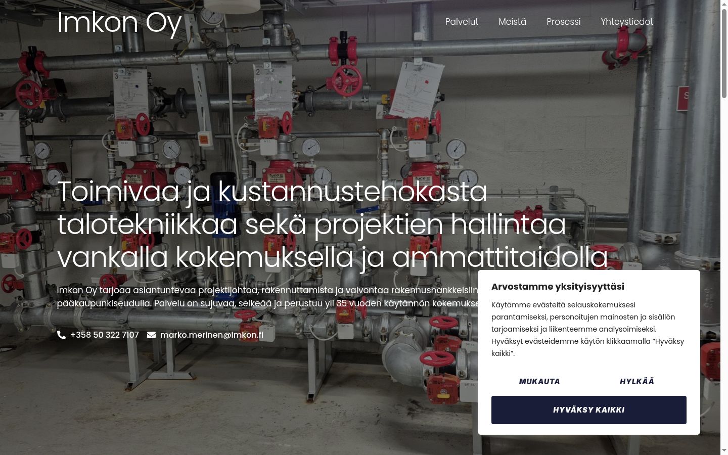 Kuvakaappaus suostumusbannerista, joka näytettiin ennen mitään vuorovaikutusta