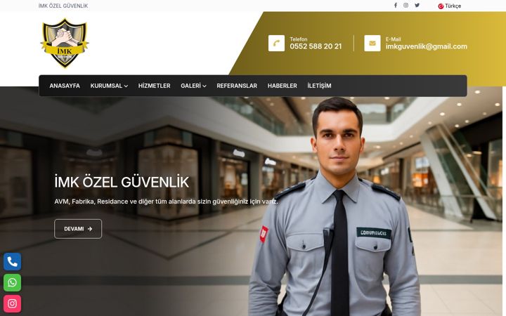 Screenshot of imkozelguvenlik.com