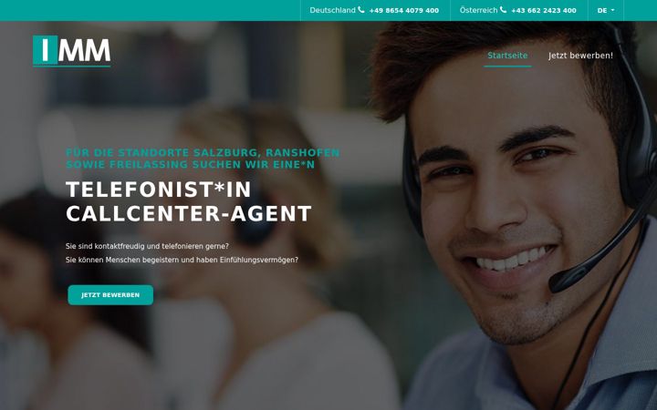 Screenshot of imm-callcenter.com