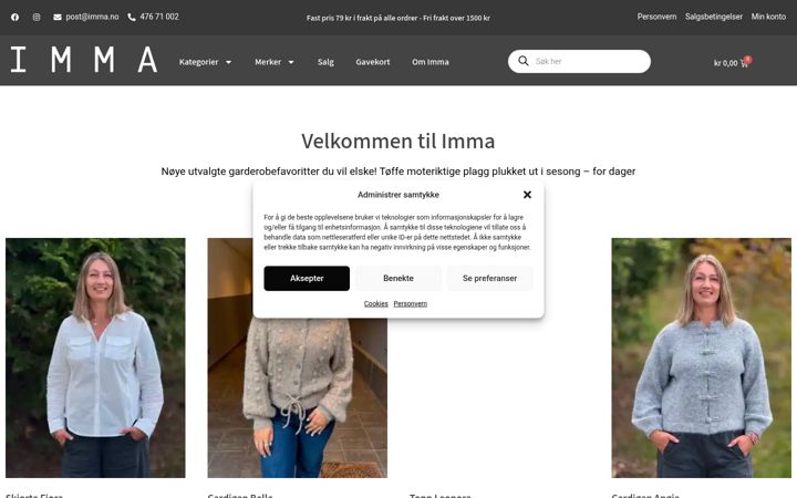 Screenshot of imma.no