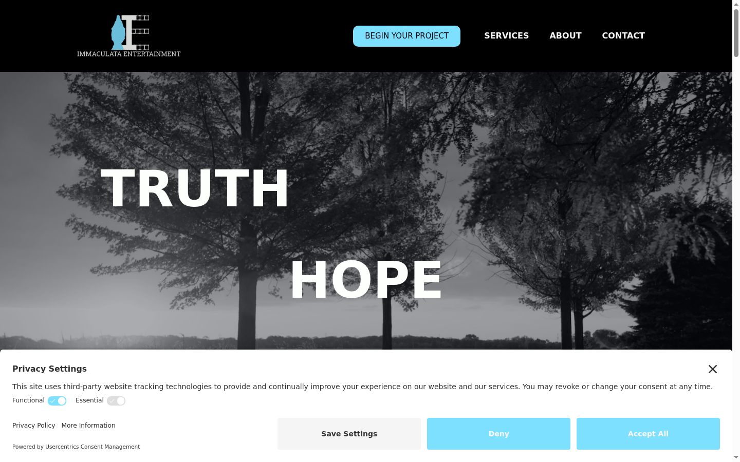 Screenshot of the consent banner shown before any interaction