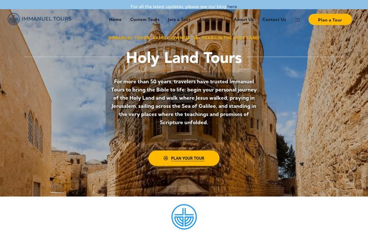 Screenshot of immanuel-tours.com