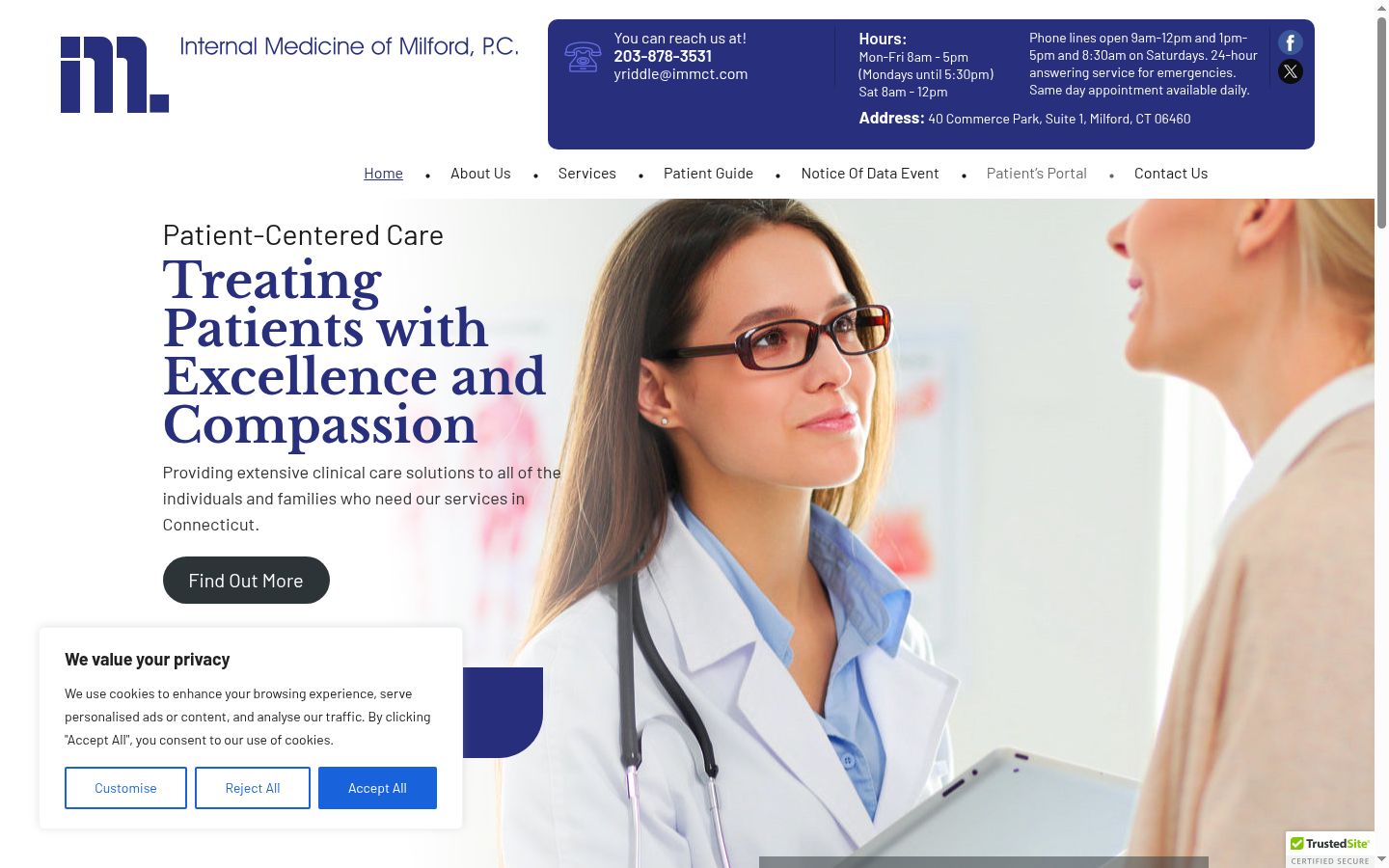 Screenshot del banner di consenso mostrato prima di qualsiasi interazione